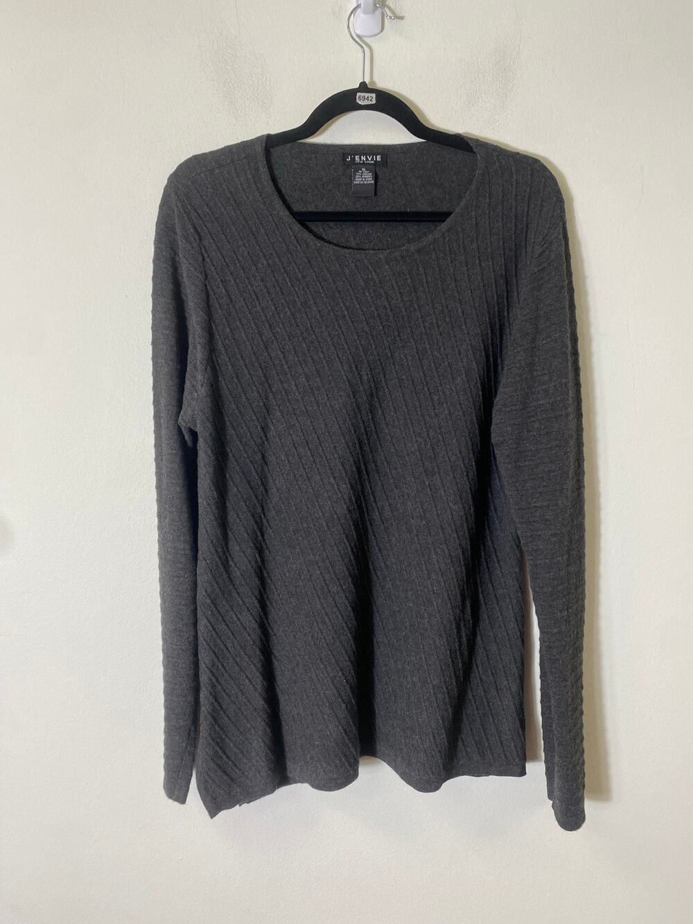 J'ENVIE Dark Gray Sweater Sz XL